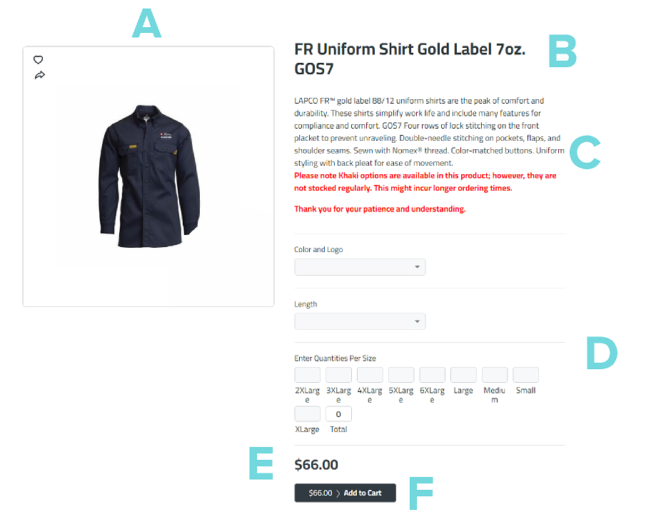 Product Info Page